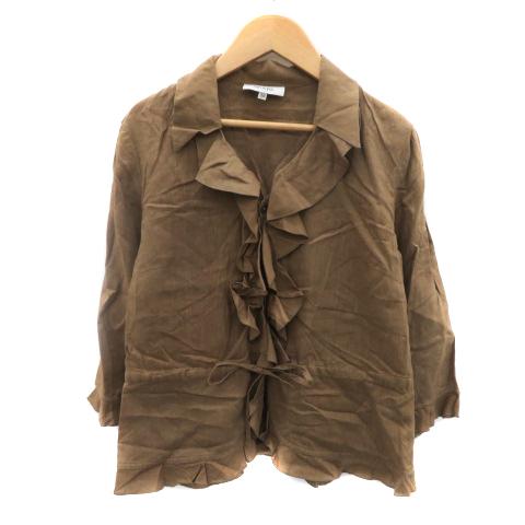 スキャパ SCAPA シャツ ブラウス 七分袖 オープンカラー 麻 リネン 38