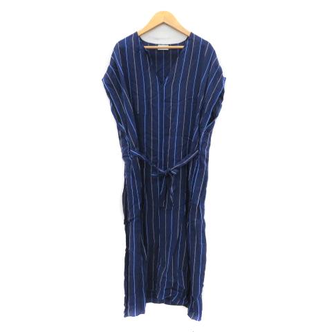 マルロタ MARLOTA ワンピース ロング丈 半袖 スリットネック ウエスト 