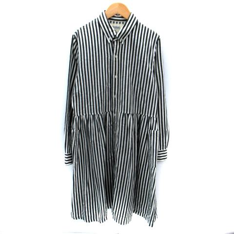 ビームスボーイ BEAMS BOY シャツワンピース ミモレ丈 長袖 ストライプ 