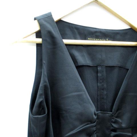 ノーベスパジオ NOVESPAZIO カットソー ノースリーブ Vネック ギャザー 