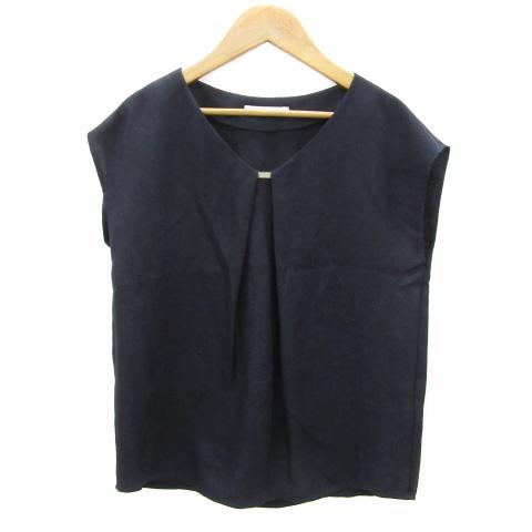 トーナル TONAL ブラウス カットソー ノースリーブ 36 S ネイビー 紺 