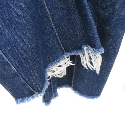 ZARA（ザラ） デニムサロペット オーバーオール ロング丈 フリンジ S