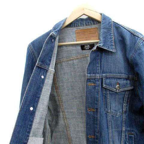 イルズ ILL'S デニムジャケット Gジャン ジージャン ミドル丈 L 青