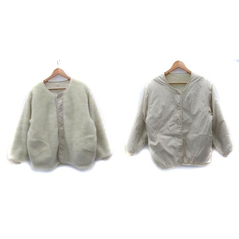 Ungrid（アングリッド） リバーシブルボアブルゾン ノーカラー 