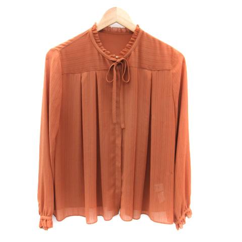 ROPE'（ロペ） ROPE シャツ ブラウス 長袖 シアー フリル リボン 38 M
