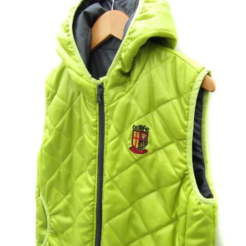 エーディーライフ キルティングベスト リバーシブル ミドル丈 フード