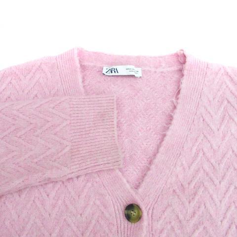新品未使用タグ付き！ZARA ニットカーディガン　ピンク　Sサイズ ZARA - ZARA ポロネックニットカーディガンSサイズ新品タグ付き ピンク