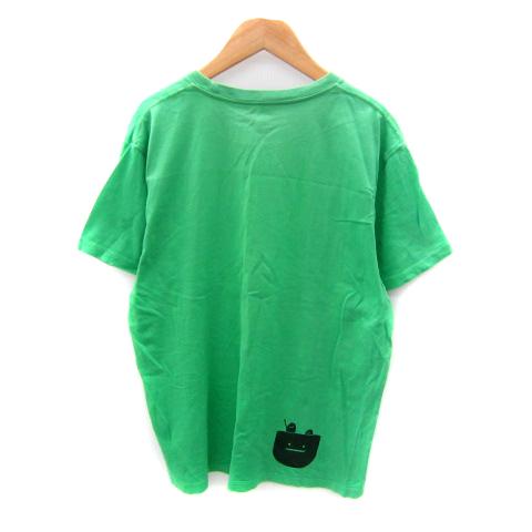 グラニフ graniph Tシャツ カットソー 半袖 ラウンドネック M 緑