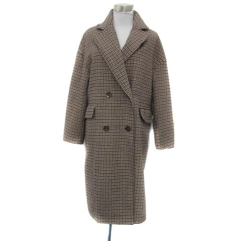 センスオブプレイス バイ アーバンリサーチ チェスターコート ロング丈 チェック柄 ダブルボタン F ライトベージュ レディース :  ブランド古着販売のベクトル - 通販 - Yahoo!ショッピング ロングチェックコート　アーバンリサーチ