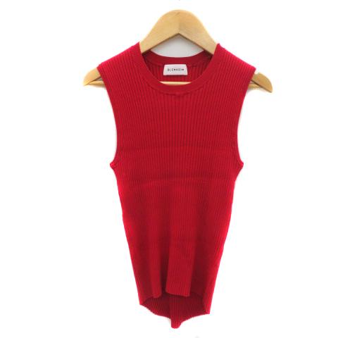 ブレンへイム BLENHEIM ニット カットソー ノースリーブ M 赤 レッド 