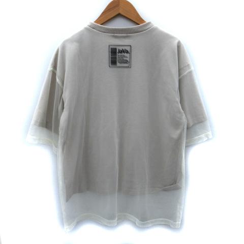 ジャバ JaVa Tシャツ カットソー 半袖 ラウンドネック チュール M ライトベージュ /SM35 レディース |  | 01