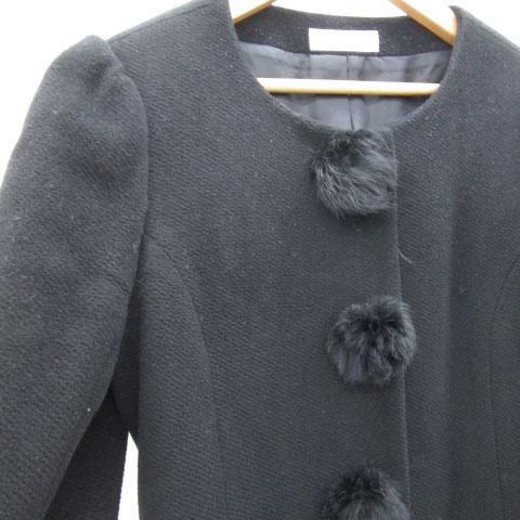 レッセパッセ LAISSE PASSE ノーカラーコート ロング丈 アンゴラ混 