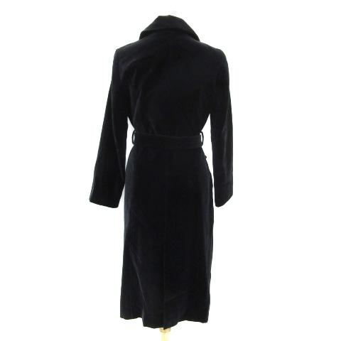 モガ MOGA トレンチコート ロング丈 ベルベット 2 ブラック 黒 /YM2