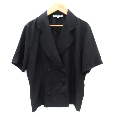 キャシャレル cacharel テーラードジャケット ミドル丈 半袖 ダブル