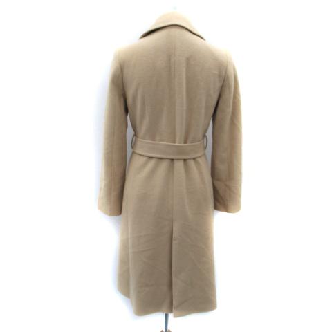 ルスーク Le souk コート ロング丈 リボン カシミヤ混 38 M ベージュ 