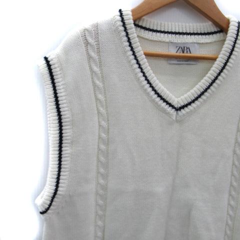 【ももた 】zara ニットベスト ZARA（ザラ） ニットベスト プルオーバー Vネック ケーブル編み 164cm