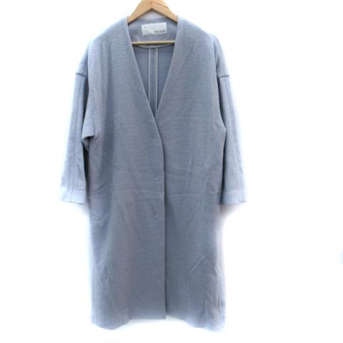 ウィムガゼット Whim Gazette ノーカラーコート ロング丈 F アイス 