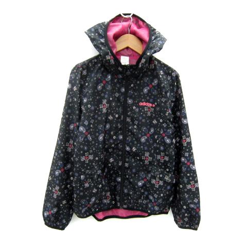 adidas 花柄 フード付きジャケット adidas - アディダス カラフル 花柄 ナイロンジャケット パーカー