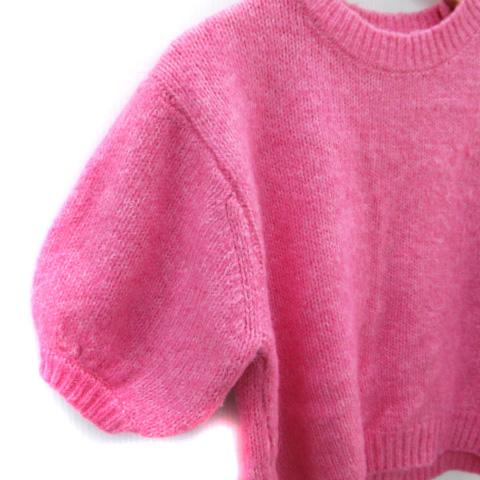 ZARA（ザラ） ニット セーター 五分袖 クルーネック ウール混 S