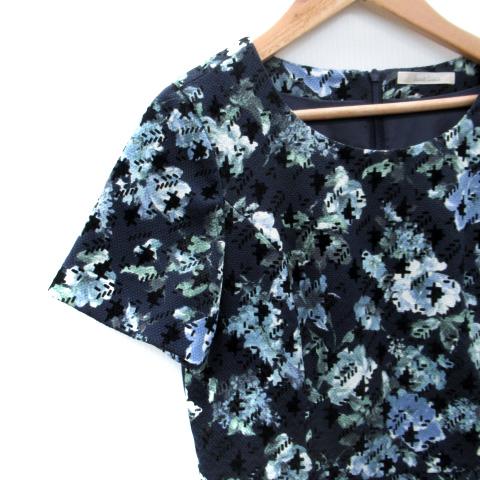 ローズティアラ Rose Tiara ワンピース ひざ丈 半袖 花柄 S マルチ