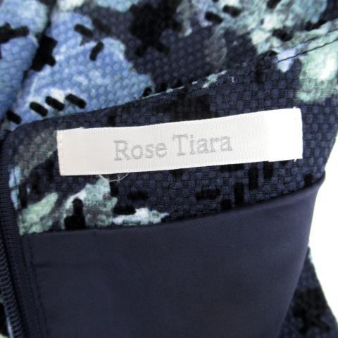 ローズティアラ Rose Tiara ワンピース ひざ丈 半袖 花柄 S マルチ