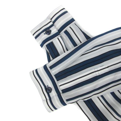 ボッシュ BOSCH ブラウス シャツ 長袖 Vネック ストライプ柄 オーバー