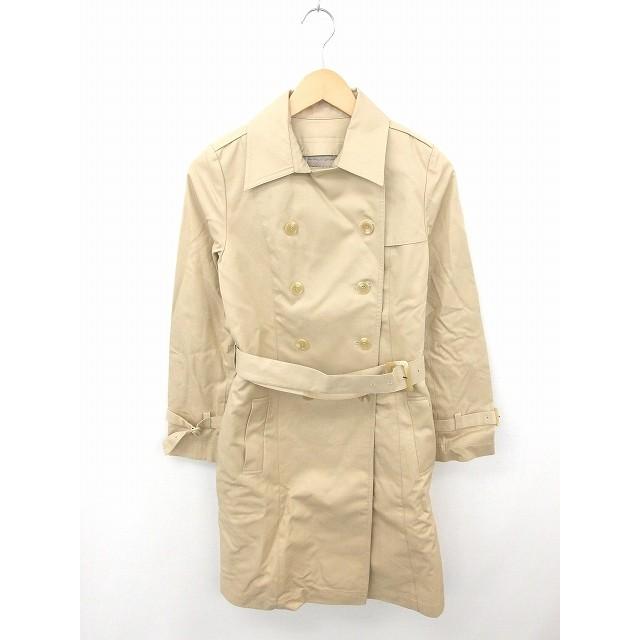 品質検査済 中古 プロポーション ボディドレッシング コート アウター トレンチ 膝下丈 ライナー 綿 長袖 3 薄茶 ベージュ Tt68 レディース ベクトル 古着