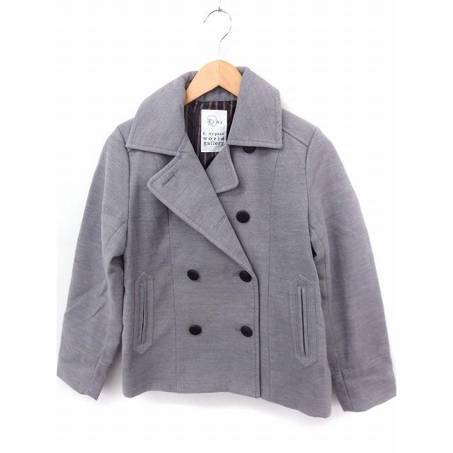 中古 イーハイフンワールドギャラリー E Hyphen World Gallery コート アウター Pコート F グレー Ft27 レディース 本日の目玉