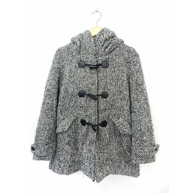 中古 ヘザー Heather コート アウター ダッフルコート ツイード ポケット ウール混 F ブラック ホワイト St27 レディース ベクトル 古着 172 ブランド古着販売のベクトル 通販 Yahoo ショッピング