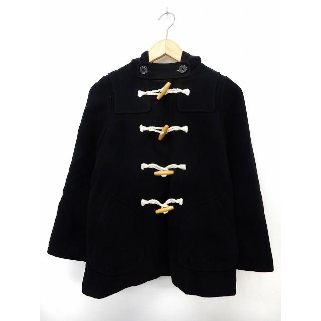 中古 イーハイフンワールドギャラリー E Hyphen World Gallery コート アウター ダッフルコート フード ポケット シンプル F ブラック 熱い販売