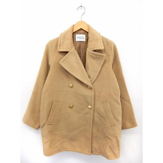 中古 イーハイフンワールドギャラリー E Hyphen World Gallery コート アウター Pコート ダブルボタンポケット 無地 シンプル F ベージュ クリアランスsale 期間限定