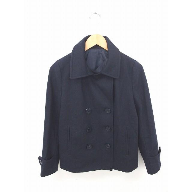 中古 アズノウアズ ピンキー As Know Pinky コート アウター ピーコート Pコート ショート ウール 長袖 38 紺 ネイビー レディース 70 Offアウトレット