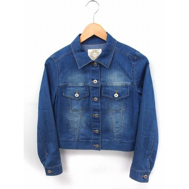 中古 Edn Cologne ジャケット アウター デニム Gジャン 長袖 3 ブルー 青 Ft2 レディース 登場