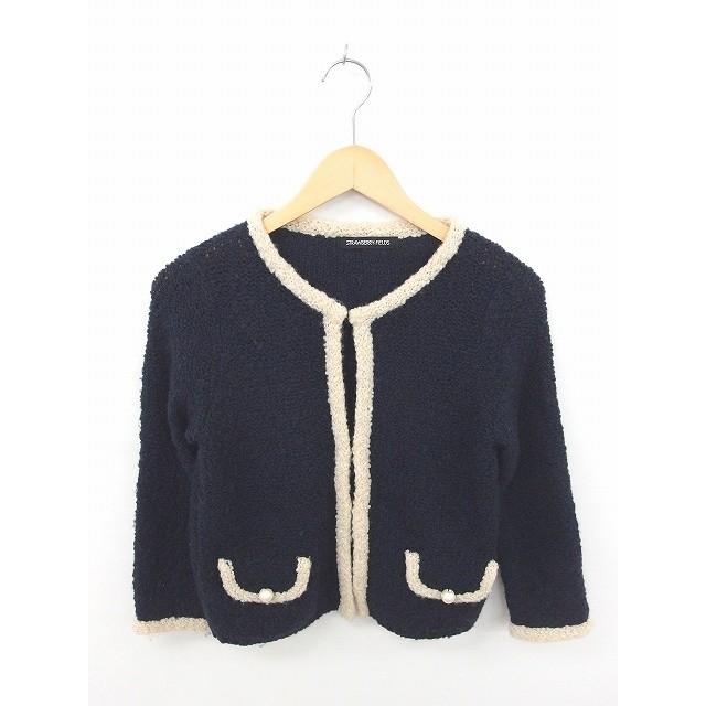 中古 ストロベリーフィールズ カーディガン ニット スプリングホック ウール混 モヘヤ混 長袖 紺 薄茶 ネイビー ベージュ レディース ベクトル 古着 172 ブランド古着販売のベクトル 通販 Yahoo ショッピング
