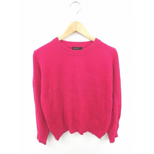 中古 アーバンリサーチ Urban Research ニット セーター 丸首 無地 アンゴラ混 ウール混 長袖 F ショッキング