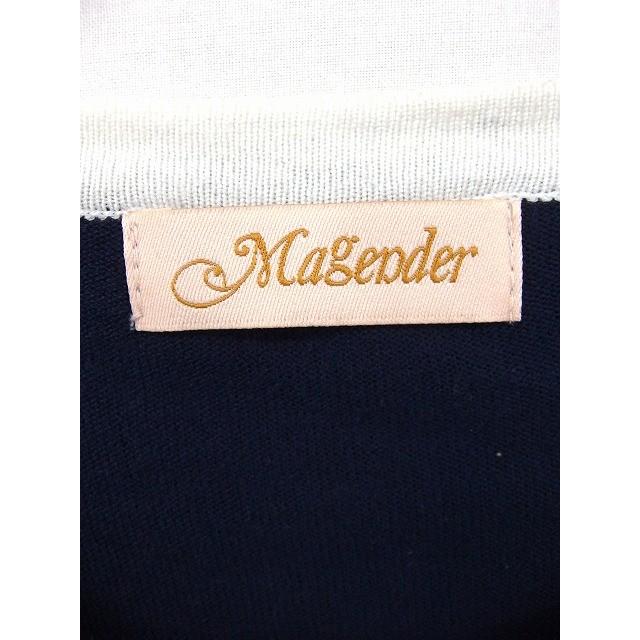 マジェンダ Magender カーディガン ニット ビジューボタン 丸首 長袖 F ネイビー 紺 /FT35 レディース : ブランド古着販売 ...