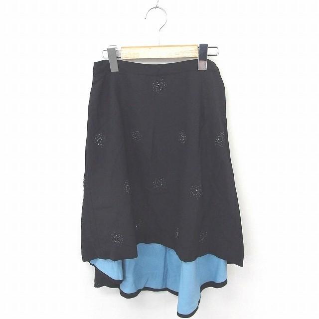 ヴェルニカ Velnica スカート フレア 膝下丈 テールカット ビーズ装飾 