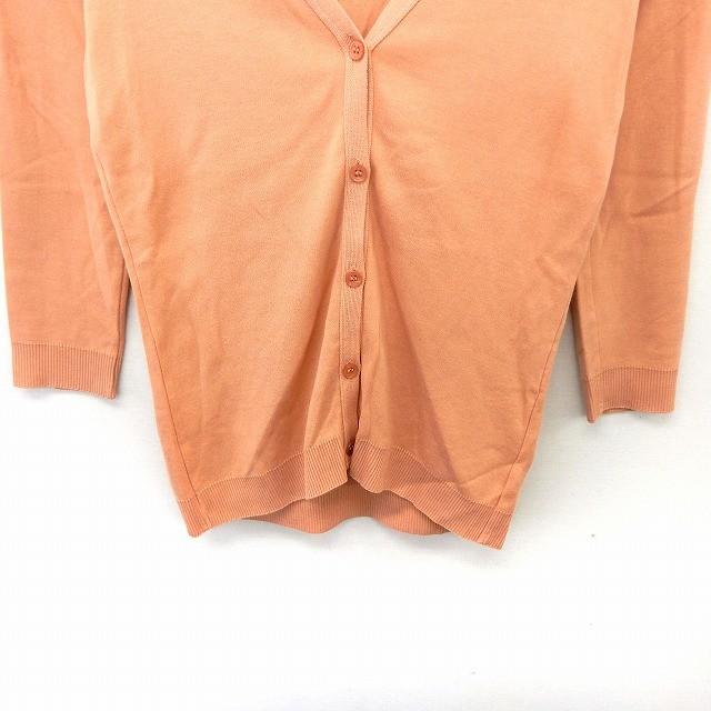 ボッシュ BOSCH カーディガン ニット 七分袖 シンプル V襟 38 オレンジ  