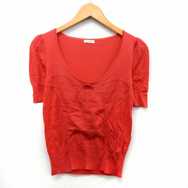 キャシャレル cacharel カットソー Tシャツ 半袖 Uネック シンプル 綿 