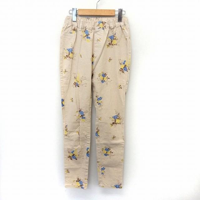 超特価sale開催 中古 ニコアンド Niko And パンツ スキニー ウエストゴム 花柄 ポケット S ベージュ St11 レディース ベクトル 古着