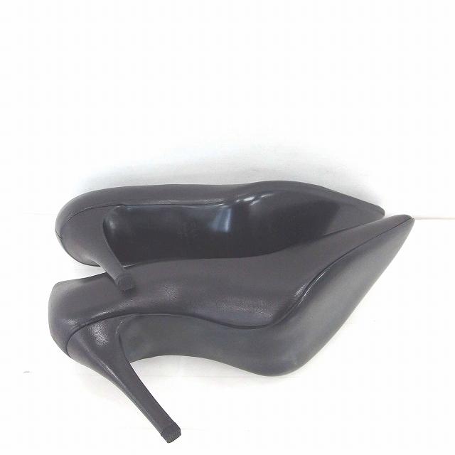 美品★CLANE LINE PUMPS レザー 黒 38 ポインテッドトゥ 未使用品 クラネ CLANE タグ付きハイヒール ポインテッドトゥ レザー