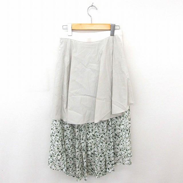 未使用品 クラネ CLANE タグ付き スカート フレア ロング 花柄 切替