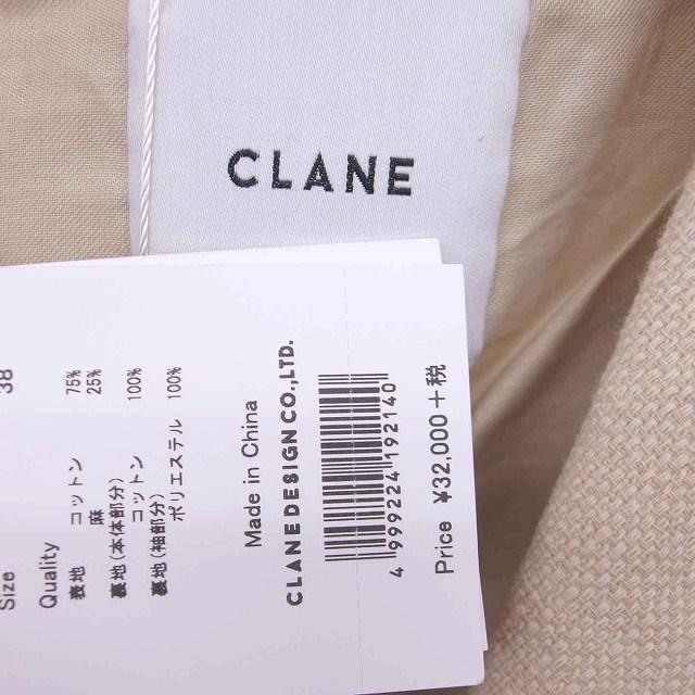【中古】未使用品 クラネ CLANE タグ付き ジャケット アウター フリンジ トッパー 38 ベージュ /TT レディース 未使用品 クラネ CLANE タグ付き ジャケット アウター フリンジ