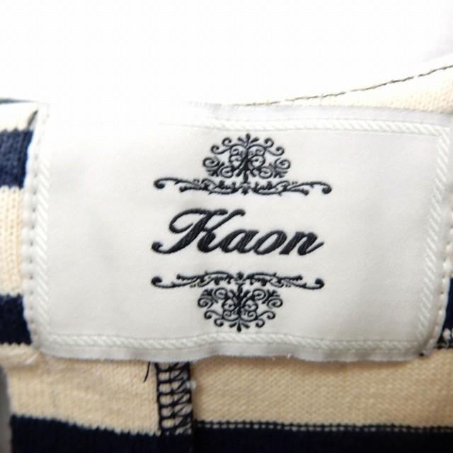 カオン Kaon カットソー Tシャツ 七分袖 ボーダー バックリボン FREE