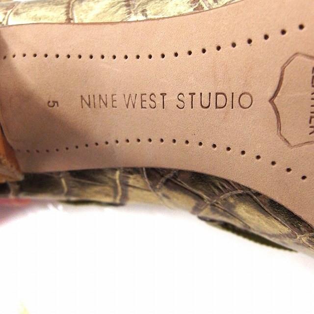 ナインウエスト NINE WEST パンプス クロコ柄 オープントゥ