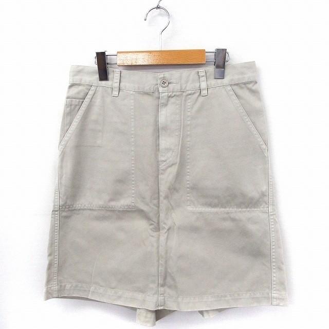ズッカ zucca パンツ キュロット ひざ丈 無地 シンプル 綿 M ベージュ 