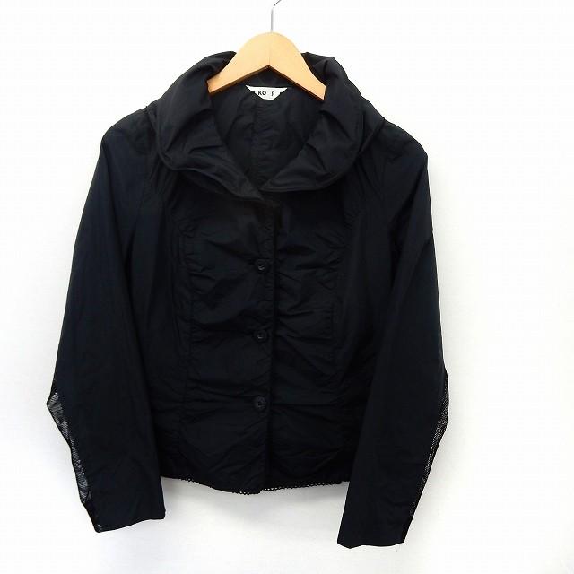 コース KOOS ジャケット アウター 丸襟 メッシュ シンプル 40 ブラック 