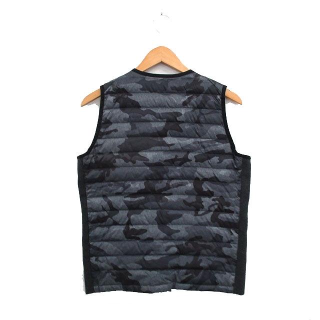 シップス SHIPS ダウン ベスト Vネック 迷彩柄 M/L グレー 灰 /KT24