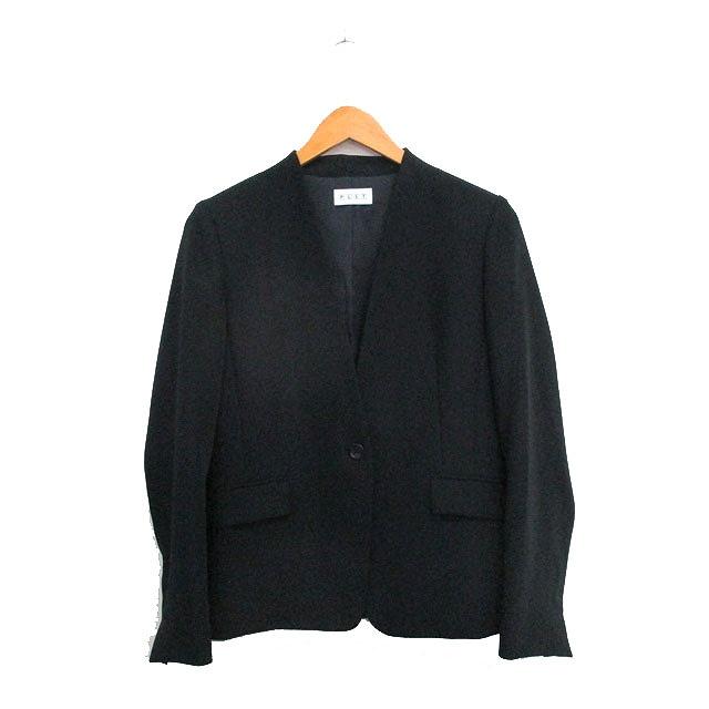 PLST Mサイズ ブラック ノーカラージャケット　上下 プラステ PLST ノーカラージャケット シンプル M ブラック 黒 /KT25