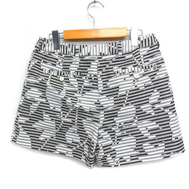 【中古】未使用品 デヴァステ DEVASTEE タグ付き ボーダー フラワージャガード タック ショートパンツ 38 グレー 灰 未使用品 デヴァステ DEVASTEE タグ付き ボーダー フラワージャガード